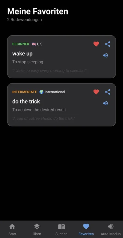 PhrasePro Favoriten