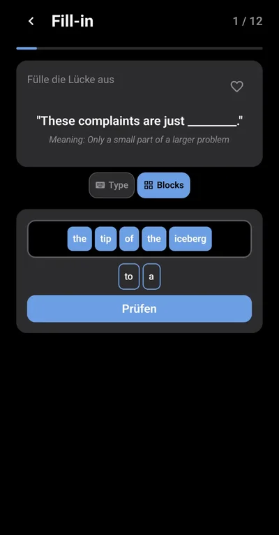 PhrasePro Fill-in