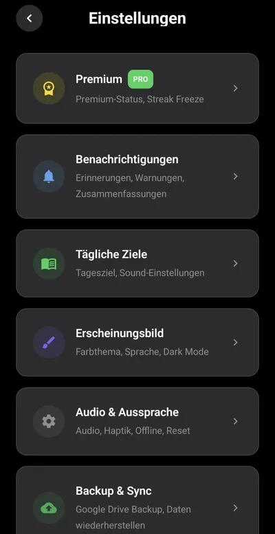 PhrasePro Einstellungen